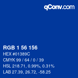 Color code: RGB 1 56 156 | qconv.com