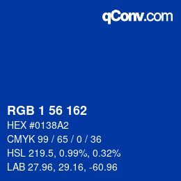 Color code: RGB 1 56 162 | qconv.com