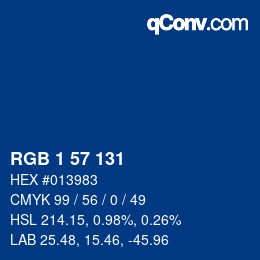 Color code: RGB 1 57 131 | qconv.com