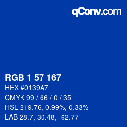 Color code: RGB 1 57 167 | qconv.com