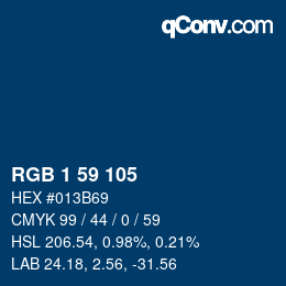 カラーコード: RGB 1 59 105 | qconv.com