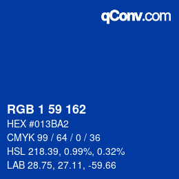 Color code: RGB 1 59 162 | qconv.com