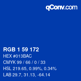 Color code: RGB 1 59 172 | qconv.com