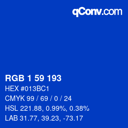 Color code: RGB 1 59 193 | qconv.com