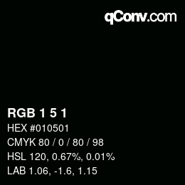 カラーコード: RGB 1 5 1 | qconv.com