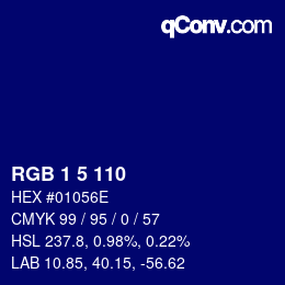 Color code: RGB 1 5 110 | qconv.com