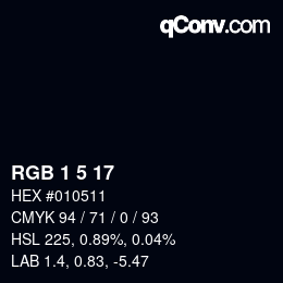 カラーコード: RGB 1 5 17 | qconv.com
