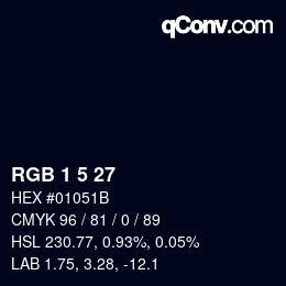 Color code: RGB 1 5 27 | qconv.com