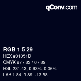 Color code: RGB 1 5 29 | qconv.com