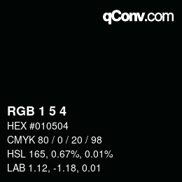 カラーコード: RGB 1 5 4 | qconv.com