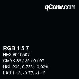 Color code: RGB 1 5 7 | qconv.com