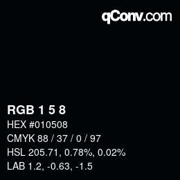 Código de color: RGB 1 5 8 | qconv.com