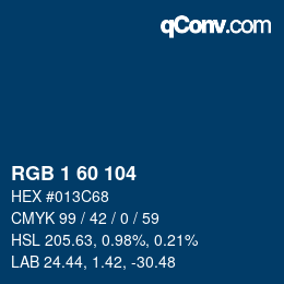 Farbcode: RGB 1 60 104 | qconv.com