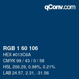 Color code: RGB 1 60 106 | qconv.com