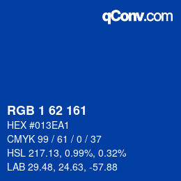 Color code: RGB 1 62 161 | qconv.com