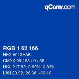 Color code: RGB 1 62 166 | qconv.com