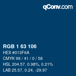Color code: RGB 1 63 106 | qconv.com