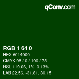 Color code: RGB 1 64 0 | qconv.com
