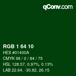 Color code: RGB 1 64 10 | qconv.com