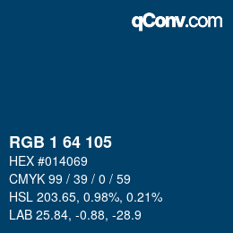 カラーコード: RGB 1 64 105 | qconv.com