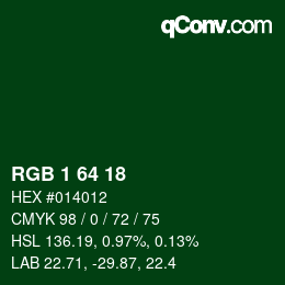 Color code: RGB 1 64 18 | qconv.com