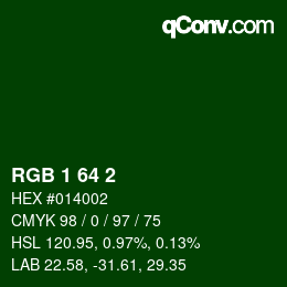 Color code: RGB 1 64 2 | qconv.com