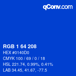 Color code: RGB 1 64 208 | qconv.com