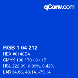 Color code: RGB 1 64 212 | qconv.com