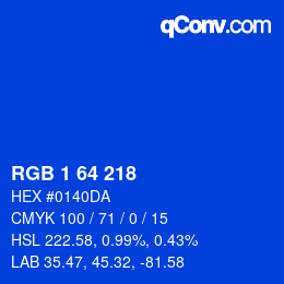 Color code: RGB 1 64 218 | qconv.com