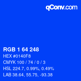 Color code: RGB 1 64 248 | qconv.com