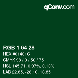 Color code: RGB 1 64 28 | qconv.com