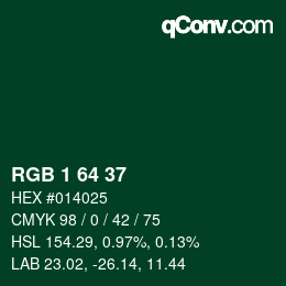 Color code: RGB 1 64 37 | qconv.com