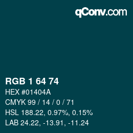 Code couleur: RGB 1 64 74 | qconv.com