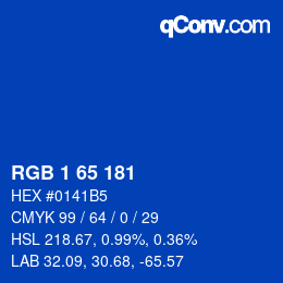 Color code: RGB 1 65 181 | qconv.com