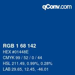 Color code: RGB 1 68 142 | qconv.com