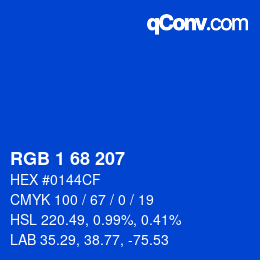 Color code: RGB 1 68 207 | qconv.com