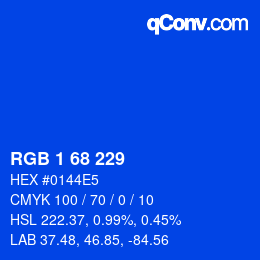 Color code: RGB 1 68 229 | qconv.com