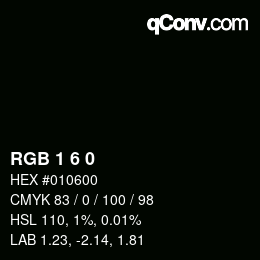 カラーコード: RGB 1 6 0 | qconv.com