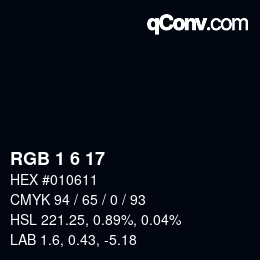 Farbcode: RGB 1 6 17 | qconv.com