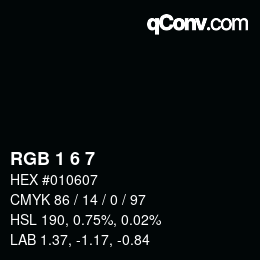 Color code: RGB 1 6 7 | qconv.com