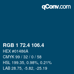 カラーコード: RGB 1 72.4 106.4 | qconv.com