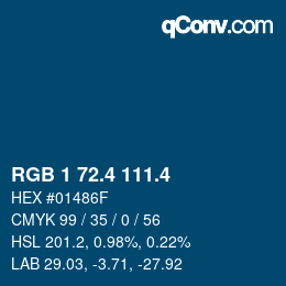 カラーコード: RGB 1 72.4 111.4 | qconv.com
