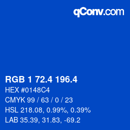 カラーコード: RGB 1 72.4 196.4 | qconv.com