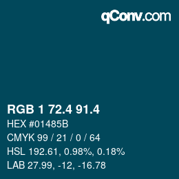 カラーコード: RGB 1 72.4 91.4 | qconv.com