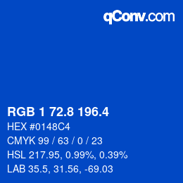 カラーコード: RGB 1 72.8 196.4 | qconv.com