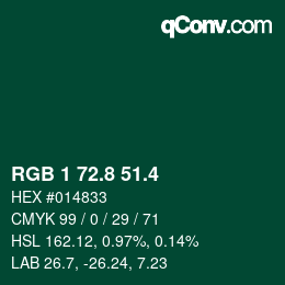 カラーコード: RGB 1 72.8 51.4 | qconv.com