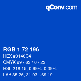 Color code: RGB 1 72 196 | qconv.com