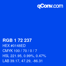 Color code: RGB 1 72 237 | qconv.com