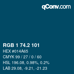 カラーコード: RGB 1 74.2 101 | qconv.com