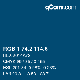 カラーコード: RGB 1 74.2 114.6 | qconv.com